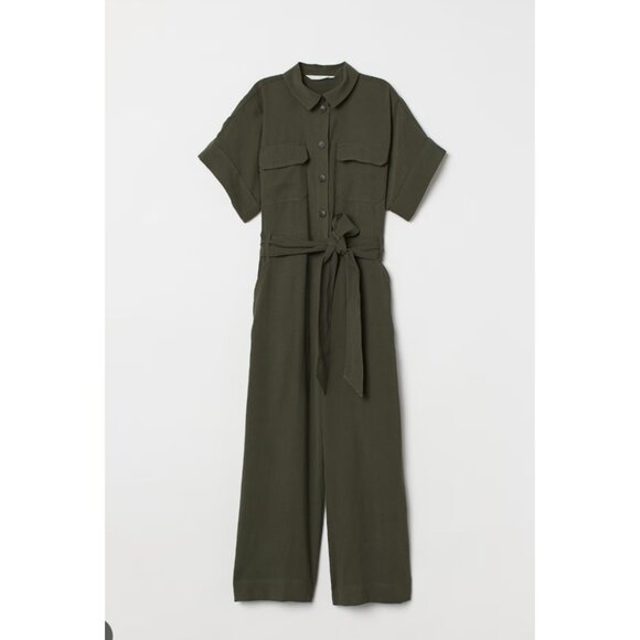 H&M Cargo jumpsuit - Khaki green - Ladies Size 2 - Picture 1 of 5